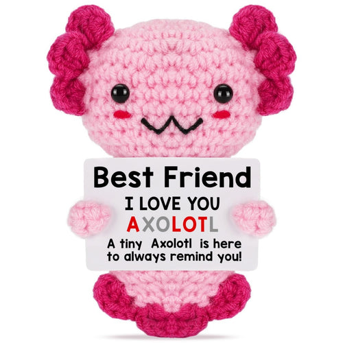 Axolotl Crochet Plush with Personalized Message Card