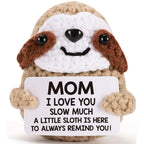 Tiny Crochet Sloth Plush – Handmade Gift with Positive Messages