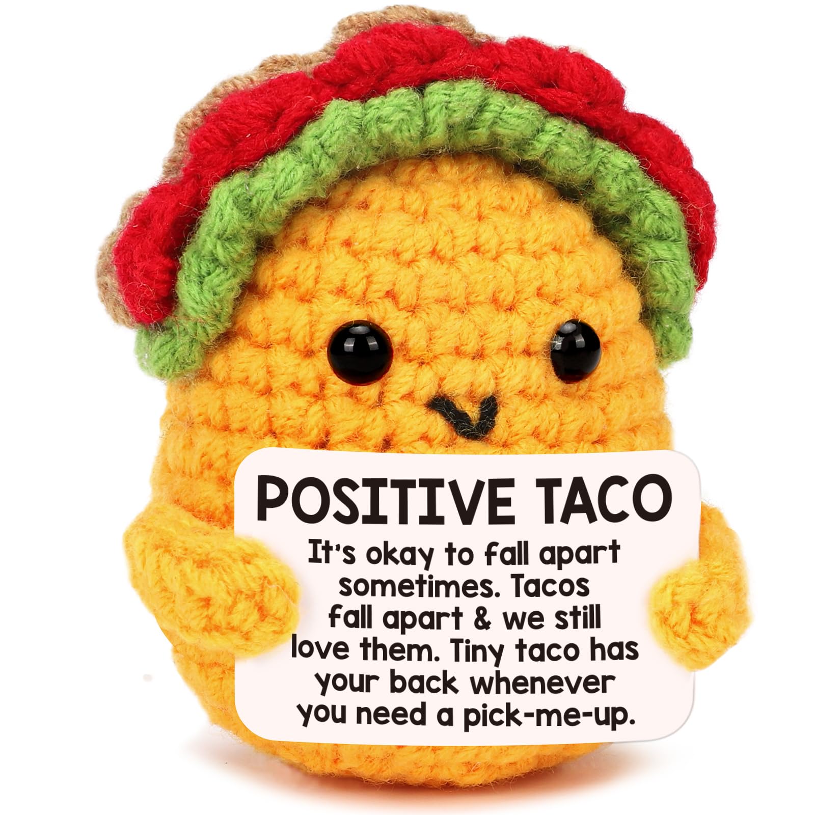 Tiny Crochet Taco Plush – Cute Handmade Gift with Message