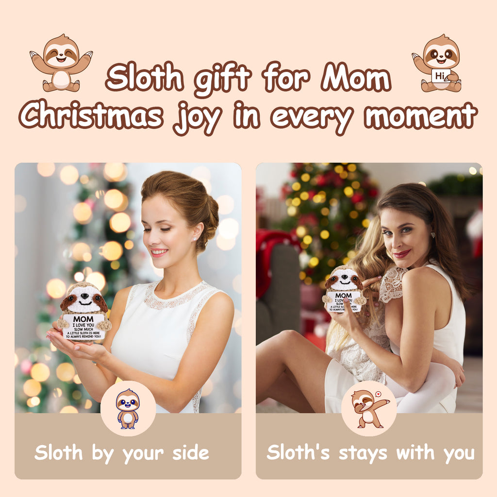 Tiny Crochet Sloth Plush – Handmade Gift with Positive Messages
