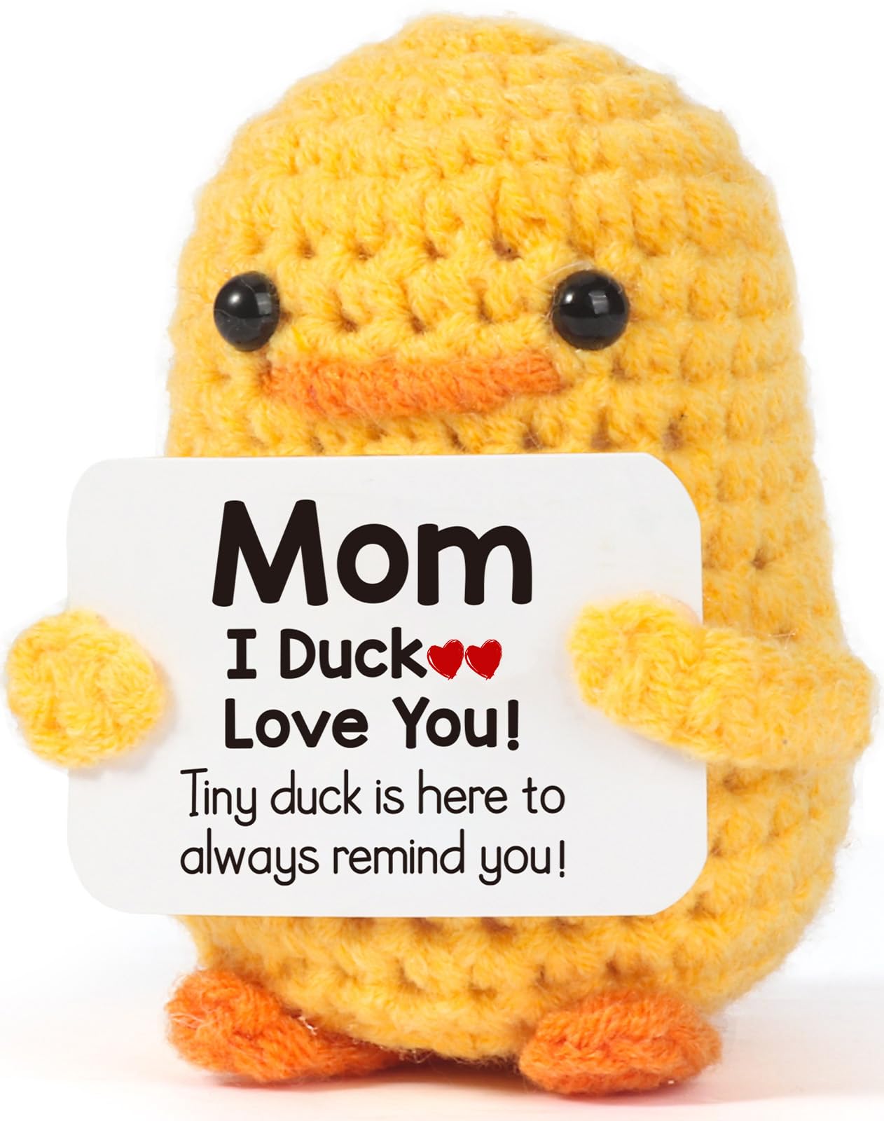 Tiny Crochet Duck Plush – Handmade Gift with Funny & Loving Messages
