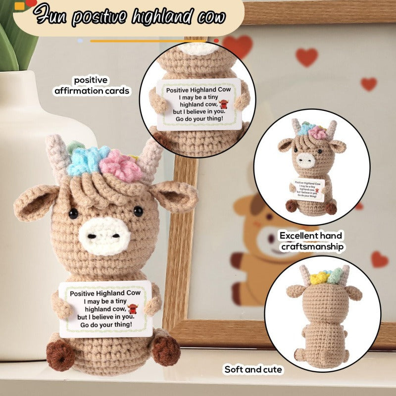 Beige Flower Highland Cow detail and craftsmanship image