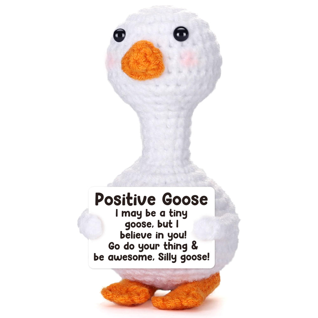Tiny Crochet Goose Plush – Handmade Positive Message Gift