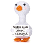 Tiny Crochet Goose Plush – Handmade Positive Message Gift