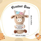 Beige Flower Highland Cow size chart 12 cm tall