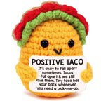 Tiny Crochet Taco Plush – Cute Handmade Gift with Message
