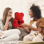 16 Inch Large Artificial Rose Teddy Bear with Gift Box for Anniversary, Birthday, Mother's Day, Valentine's Day, Romantic Gift for Her