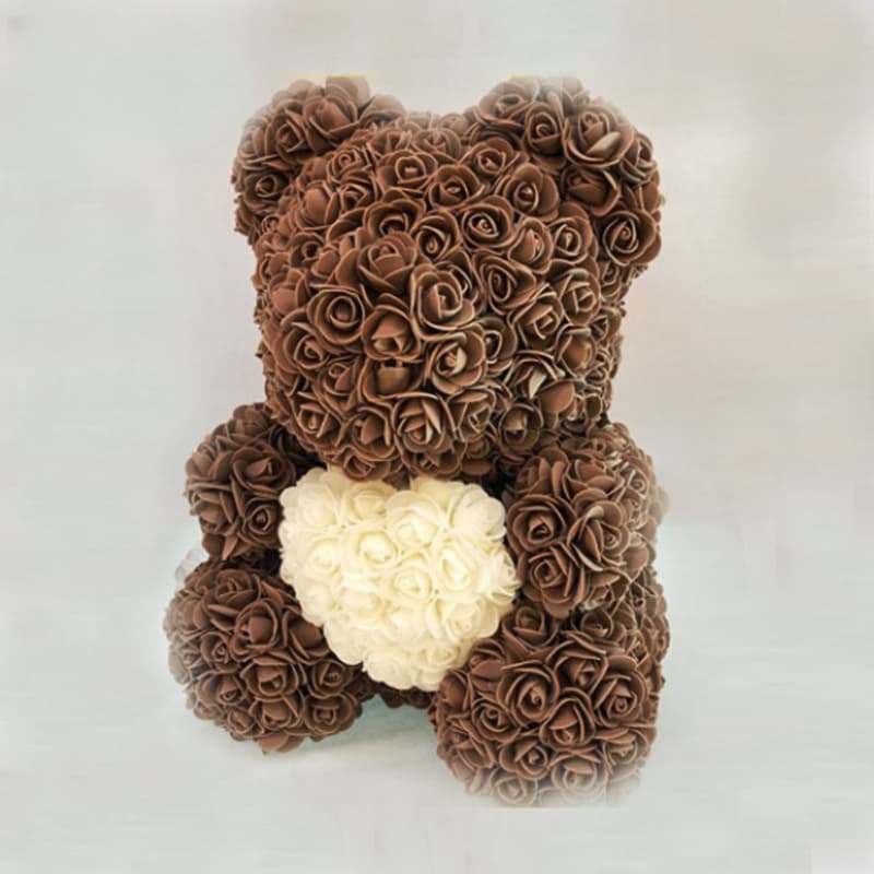 Coffee rose bear with necklace, perfect gift for women, girlfriends, or mothers on Valentine's Day, anniversaries, or birthdays