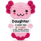 Handmade Axolotl Plush with Message Card – Cute Crochet Stuffed Animal for Mom, Daughter, Sister, Grandma & More – Personalized Gift