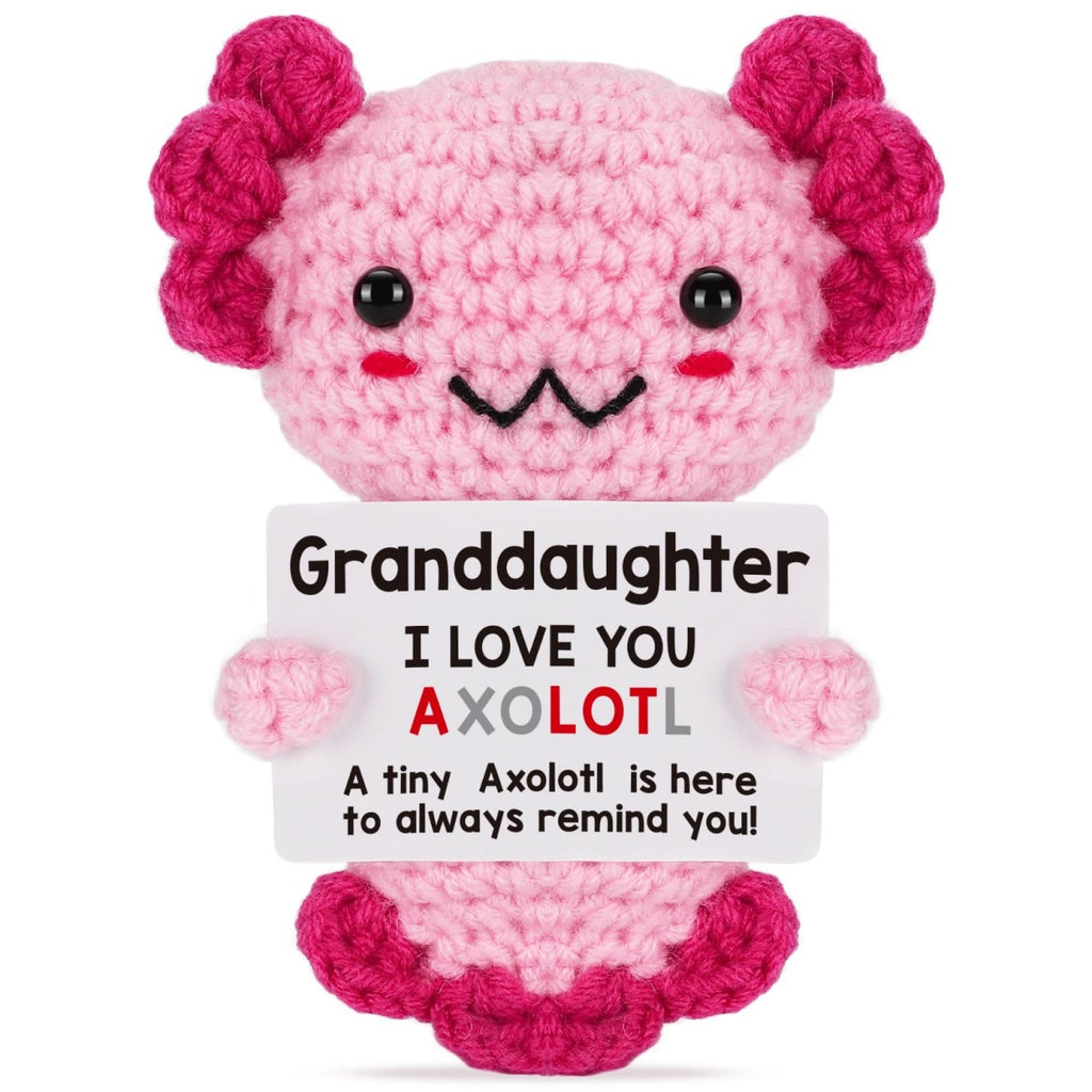 Axolotl Crochet Plush with Personalized Message Card