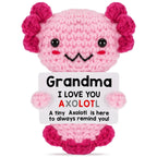 Handmade Axolotl Plush with Message Card – Cute Crochet Stuffed Animal for Mom, Daughter, Sister, Grandma & More – Personalized Gift