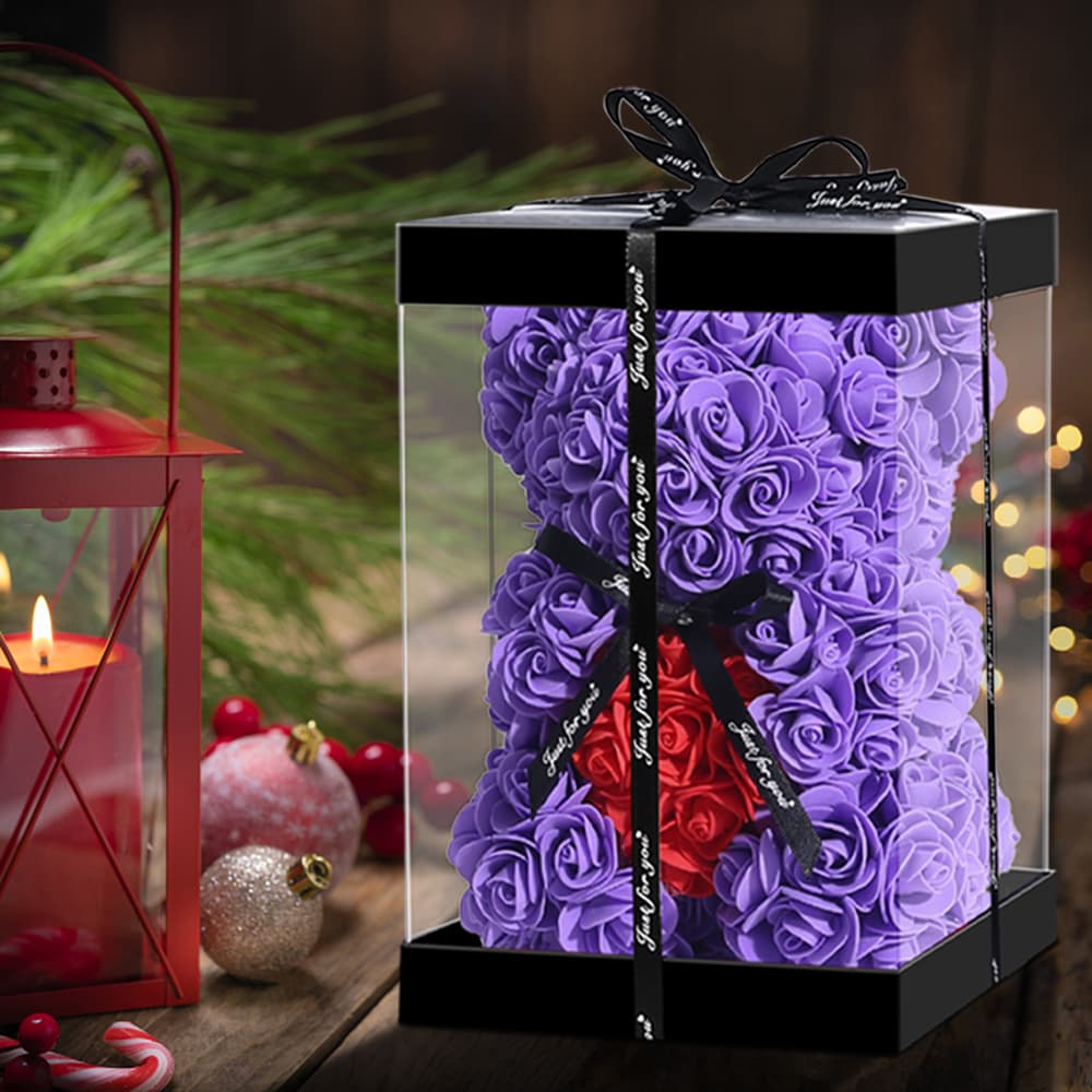An artistic artificial rose teddy bear, perfect for expressing love and affection on special occasions.