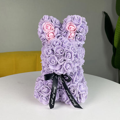 Eternal PE rose bunny arrangement, perfect for anniversary or birthday