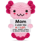 Handmade Axolotl Plush with Message Card – Cute Crochet Stuffed Animal for Mom, Daughter, Sister, Grandma & More – Personalized Gift