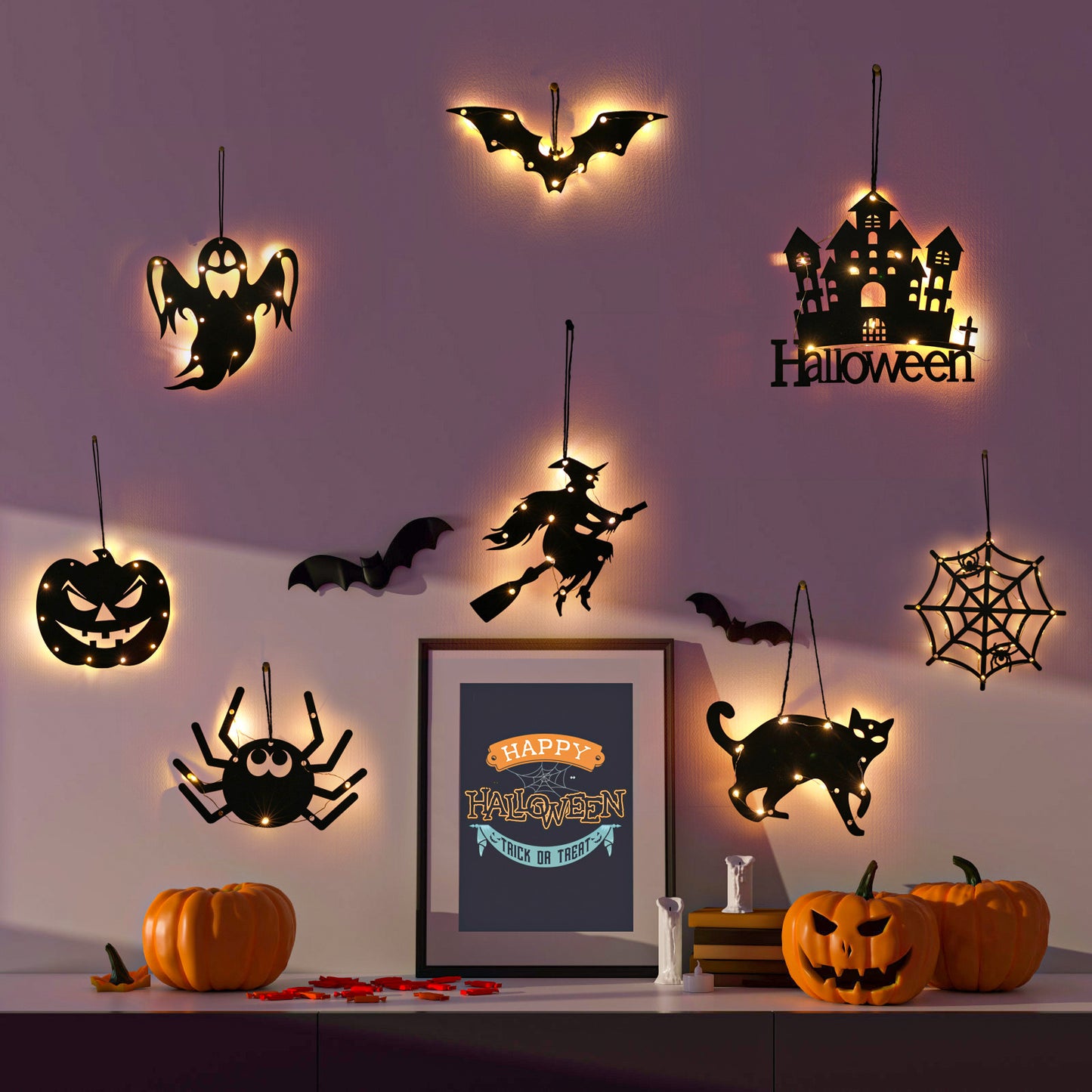 Halloween LED Glowing Party Decorations | Hanging Props for Spooky Décor