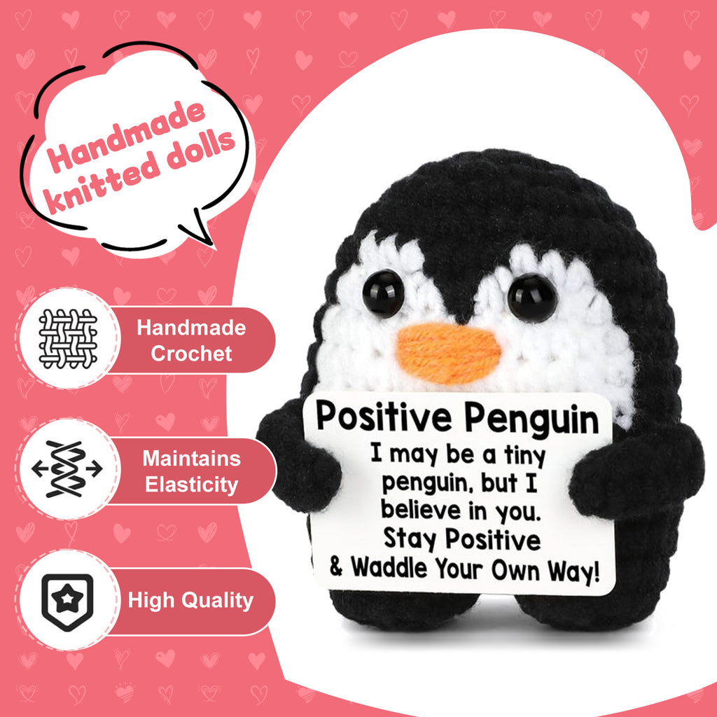 Crochet Penguin for Her with Love Message – I Love You Gift for Boyfriend Girlfriend Husband Wife, Romantic Anniversary, Birthday, Graduation or Wedding Gift for Couples