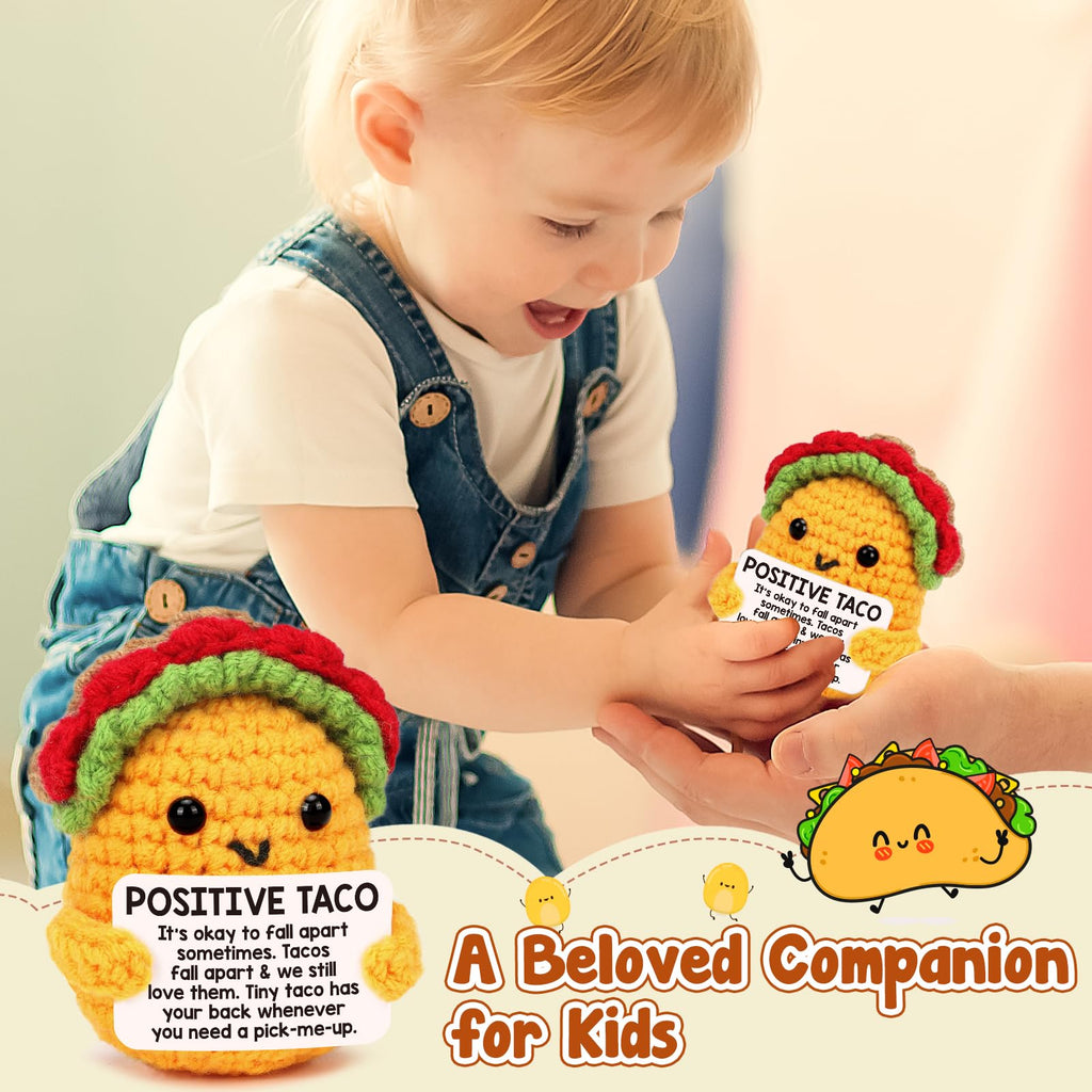 Tiny Crochet Taco Plush – Cute Handmade Gift with Message
