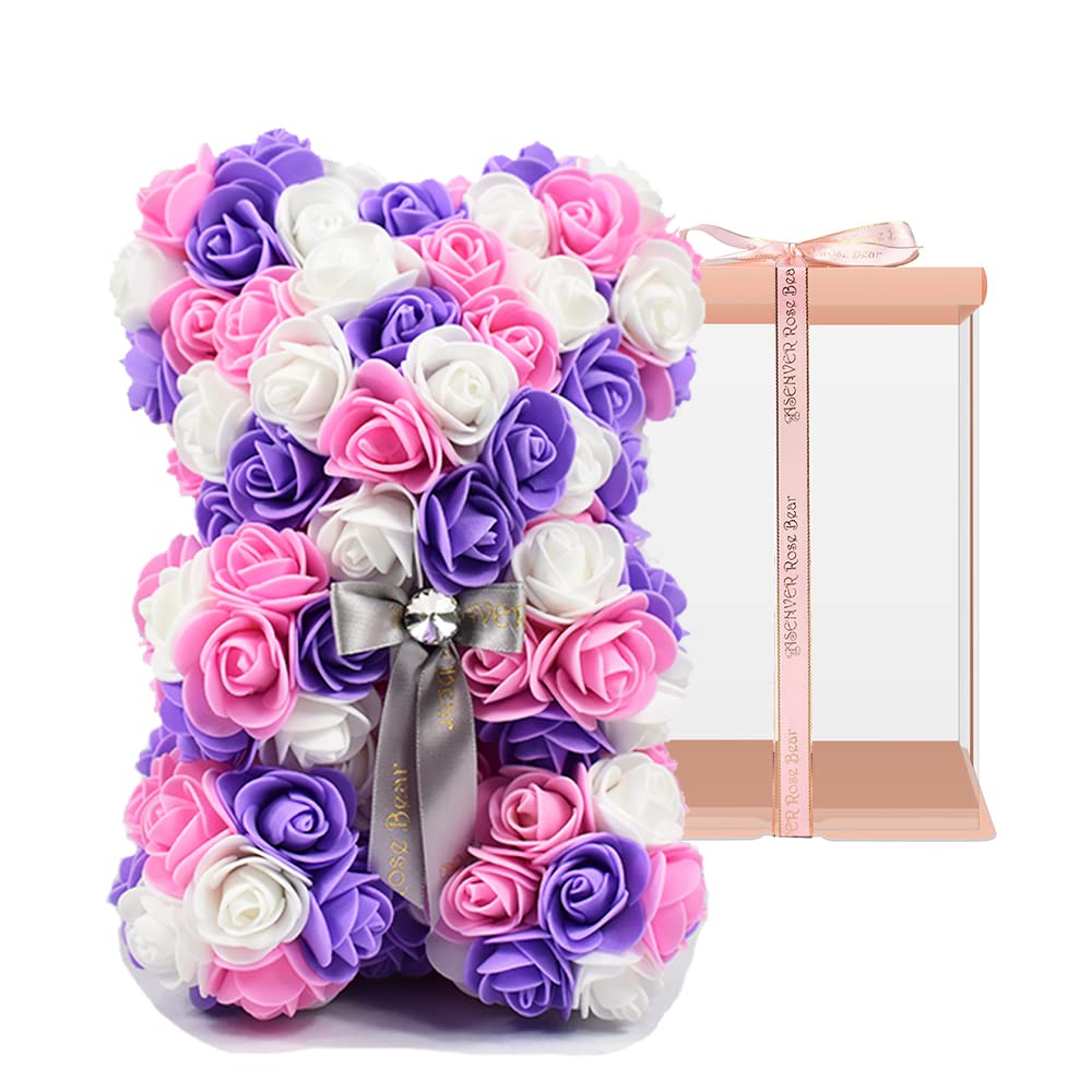 A beautiful artificial rose teddy bear, crafted from premium faux roses, ideal for romantic gestures and home decor.