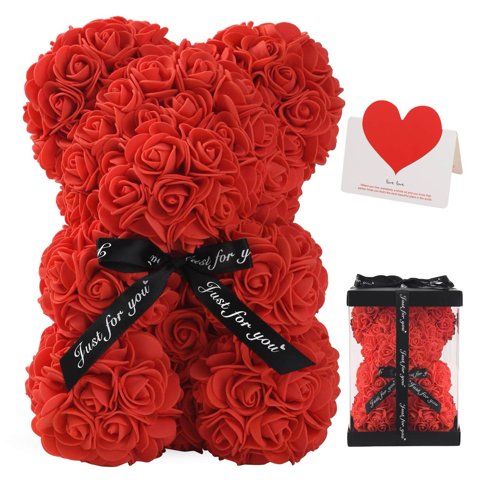 Thanksgiving rose teddy bear with a festive box, a thoughtful and unique way to show your gratitude.