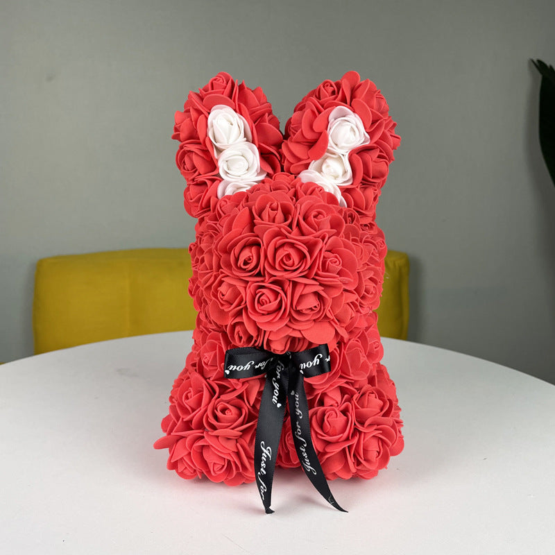 PE artificial roses in bunny shape, perfect gift for home decor