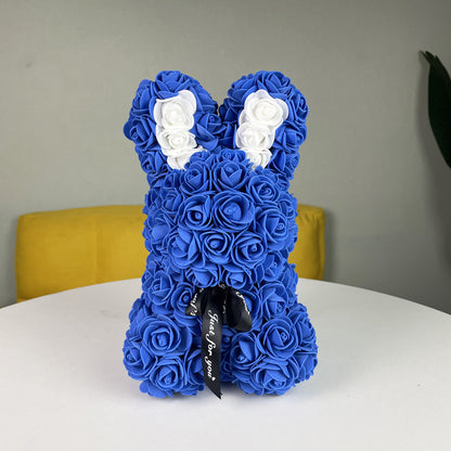 royal rose bunny with gift box, thoughtful anniversary gift