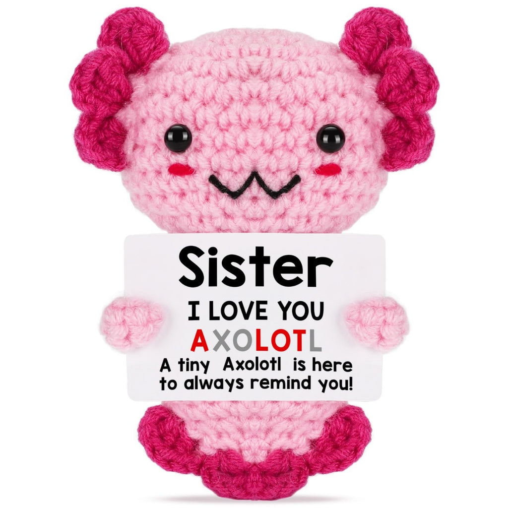 Axolotl Crochet Plush with Personalized Message Card