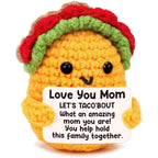 Tiny Crochet Taco Plush – Cute Handmade Gift with Message