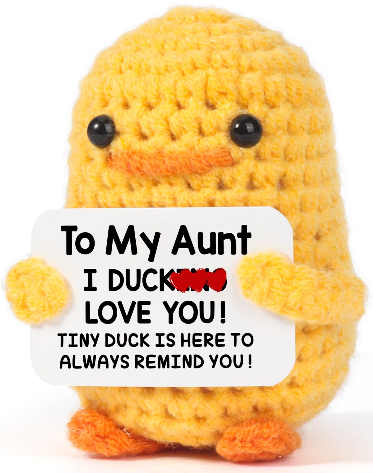 Tiny Crochet Duck Plush – Handmade Gift with Funny & Loving Messages