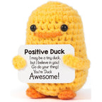 Tiny Crochet Duck Plush – Handmade Gift with Funny & Loving Messages