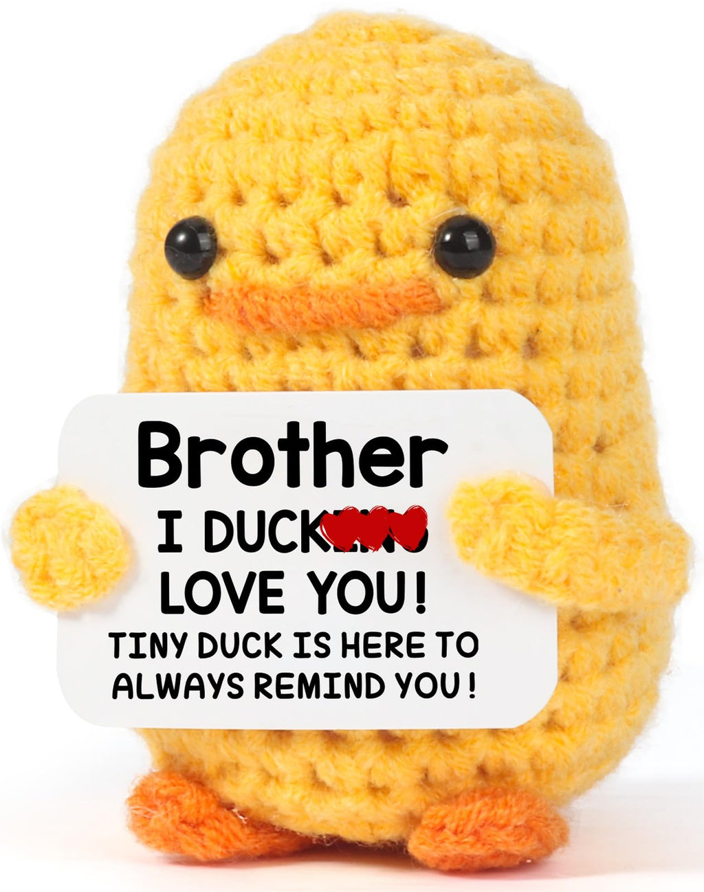 Tiny Crochet Duck Plush – Handmade Gift with Funny & Loving Messages