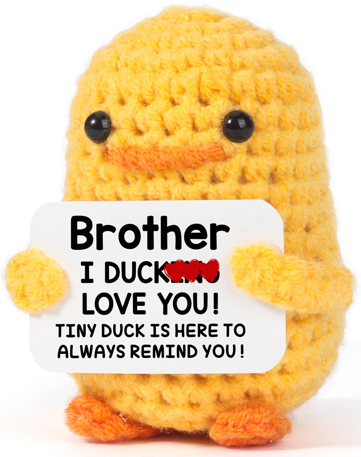Tiny Crochet Duck Plush – Handmade Gift with Funny & Loving Messages