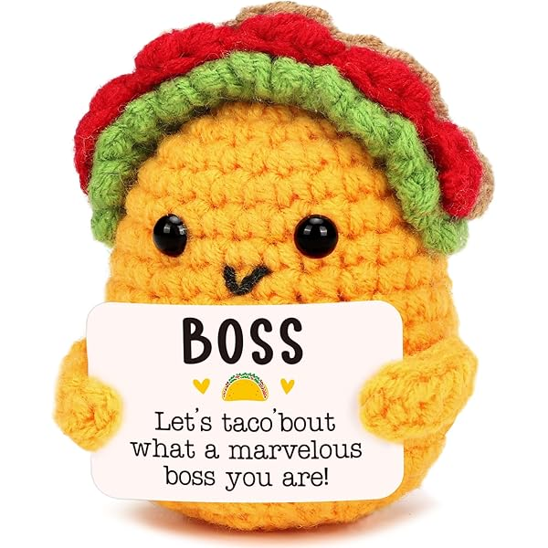Tiny Crochet Taco Plush – Cute Handmade Gift with Message