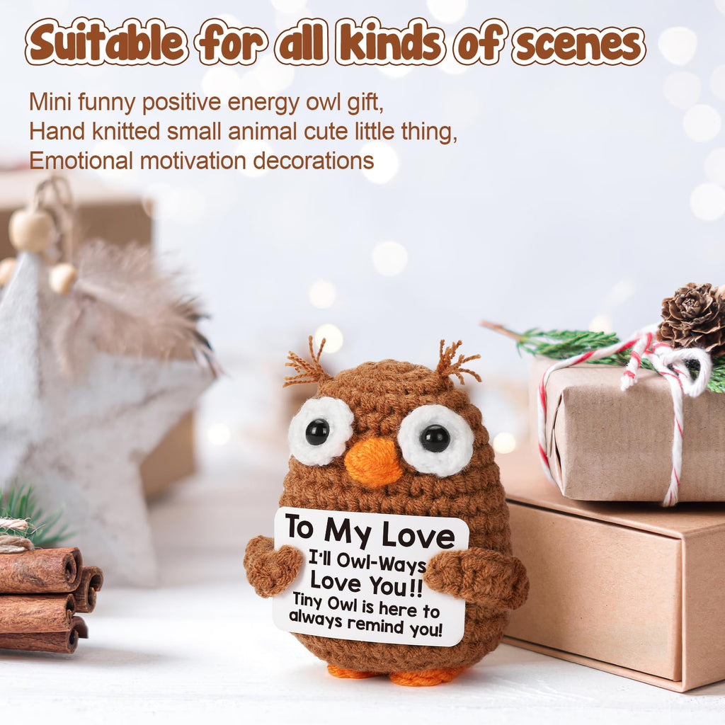 Crochet owl plush suitable for gifting scenes and decorations