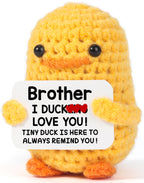 Tiny Crochet Duck Plush – Handmade Gift with Funny & Loving Messages