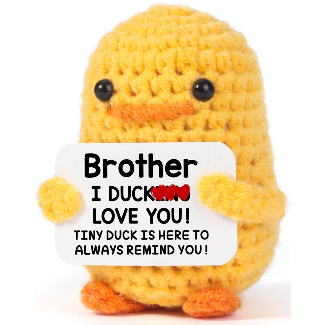 Tiny Crochet Duck Plush – Handmade Gift with Funny & Loving Messages