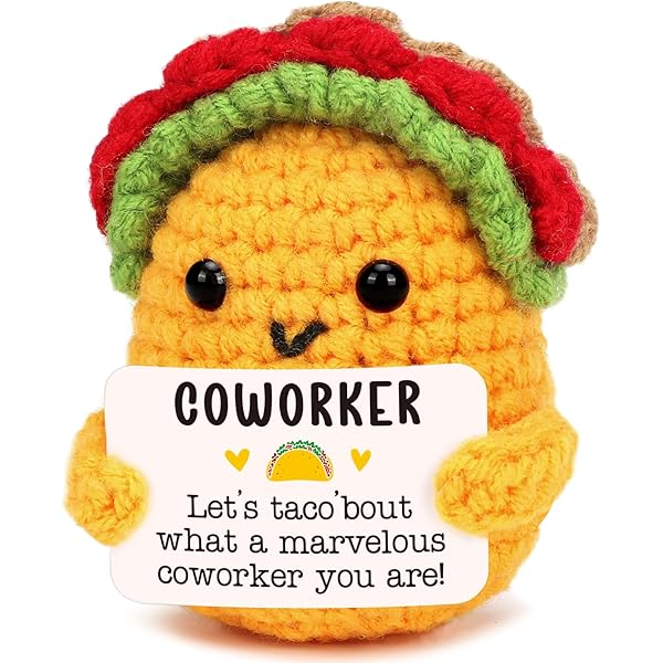 Tiny Crochet Taco Plush – Cute Handmade Gift with Message