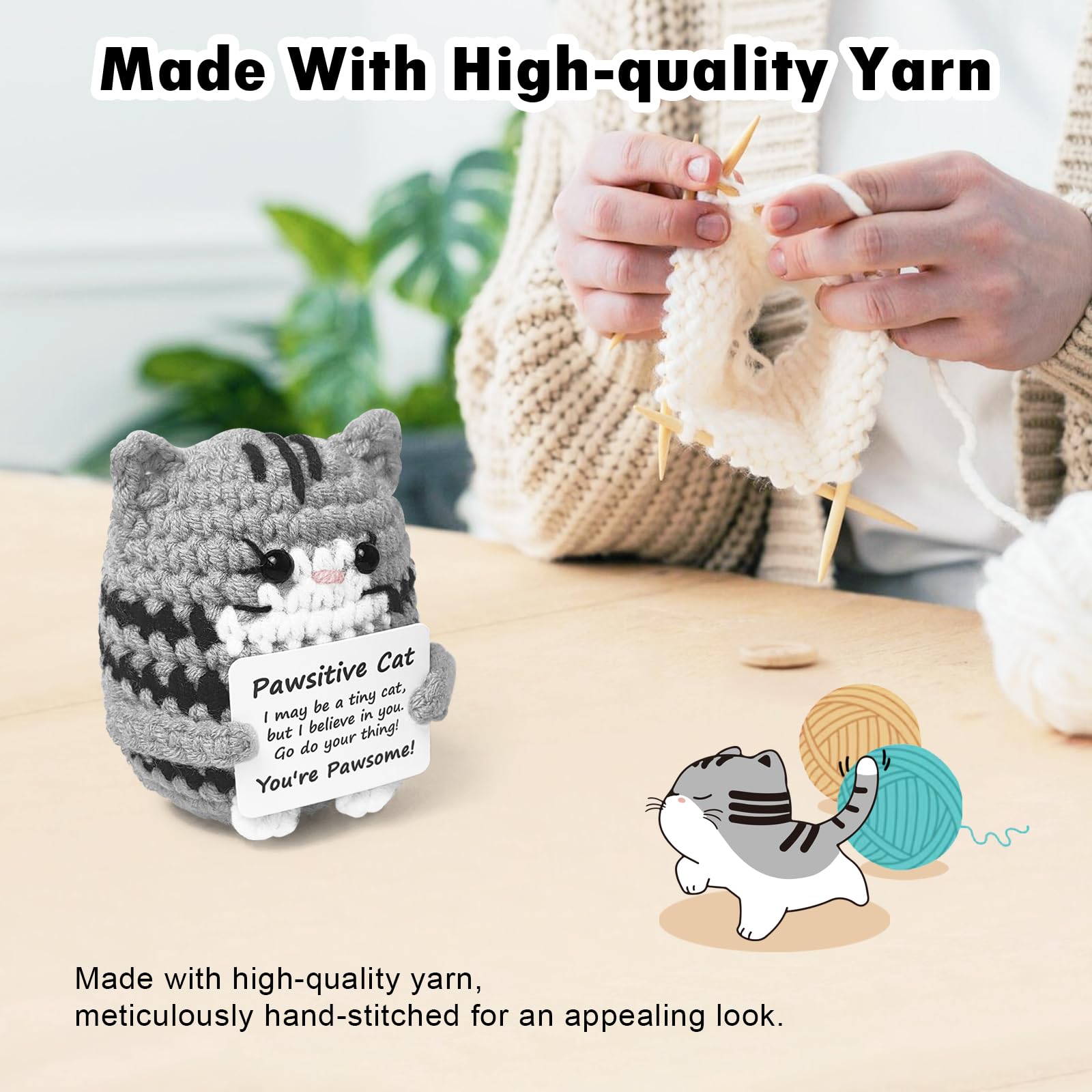 Pawsitive Cat plush made with high-quality yarn lifestyle image