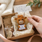 Positive Moo highland cow care package gift box scene