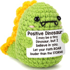 Crochet Dinosaur Plush - Motivational RAWR Means I Love You, Positive Messages for Friends & Family