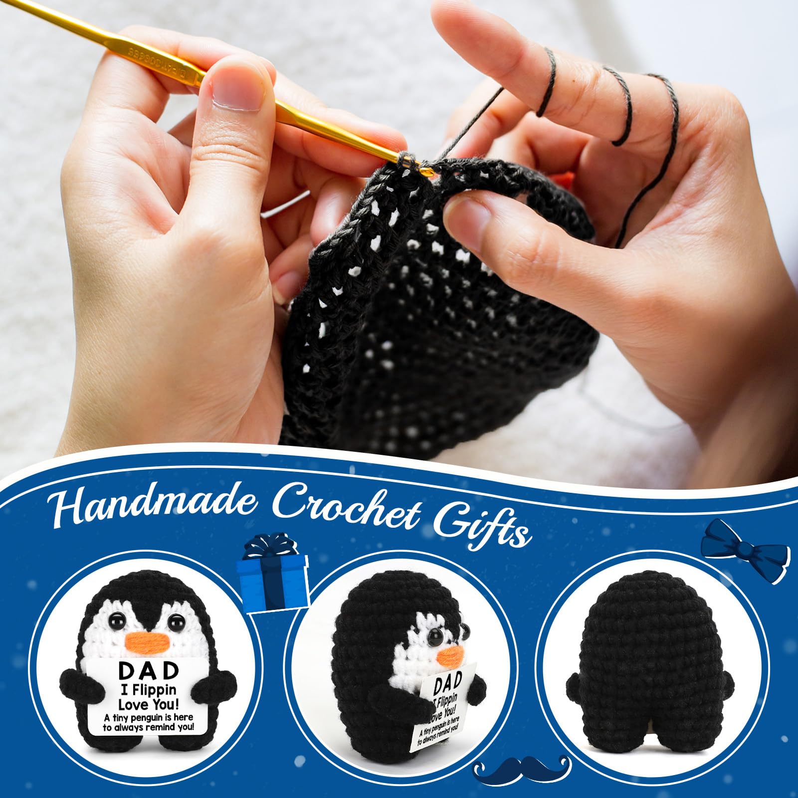 Beginner-friendly crochet kit – make your own penguin plush with step-by-step guide, perfect for gifting or crafting