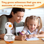 Tiny Crochet Goose Plush – Handmade Positive Message Gift