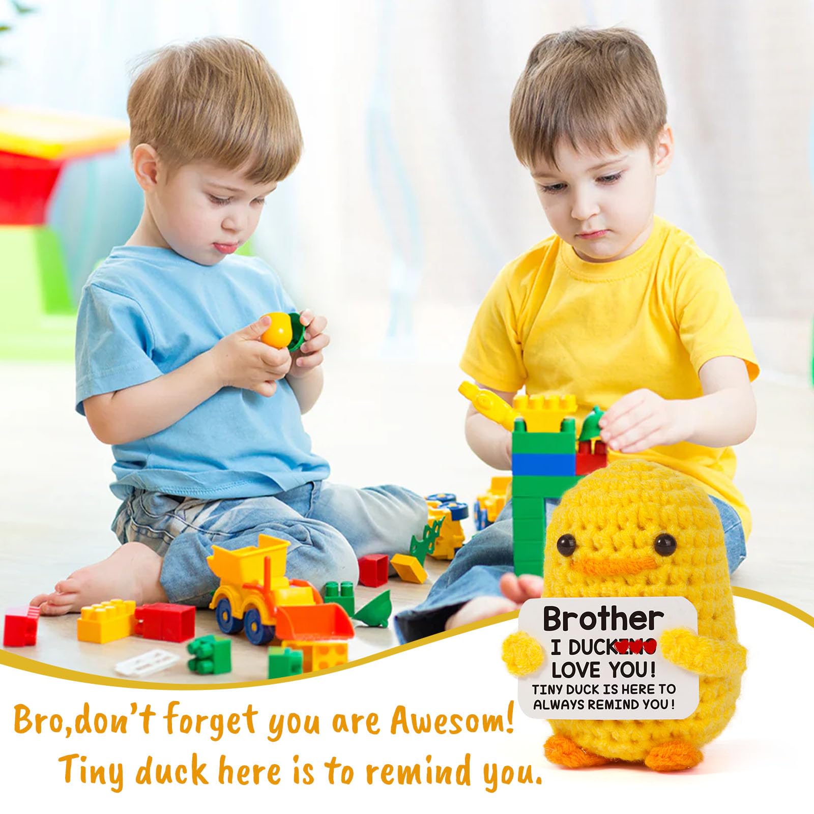 Tiny Crochet Duck Plush – Handmade Gift with Funny & Loving Messages