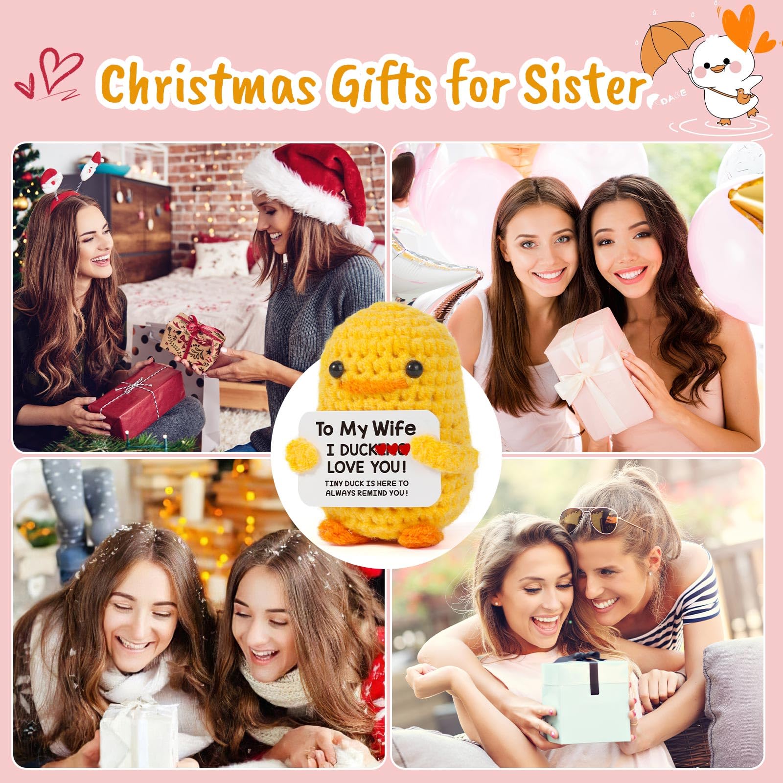 Tiny Crochet Duck Plush – Handmade Gift with Funny & Loving Messages