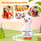 Tiny Crochet Goose Plush – Handmade Positive Message Gift