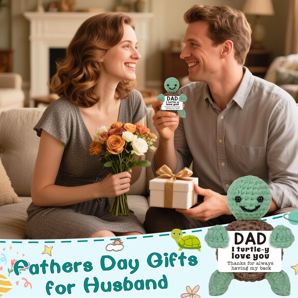 Handmade Crochet Turtle Gift – Cute Emotional Plush for Son, Dad, Sister, Grandma, and More – Thoughtful Gifts for Birthday, Christmas, Valentine's Day