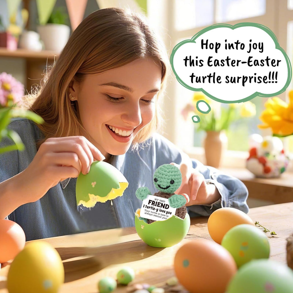 Handmade Crochet Turtle Gift – Cute Emotional Plush for Son, Dad, Sister, Grandma, and More – Thoughtful Gifts for Birthday, Christmas, Valentine's Day